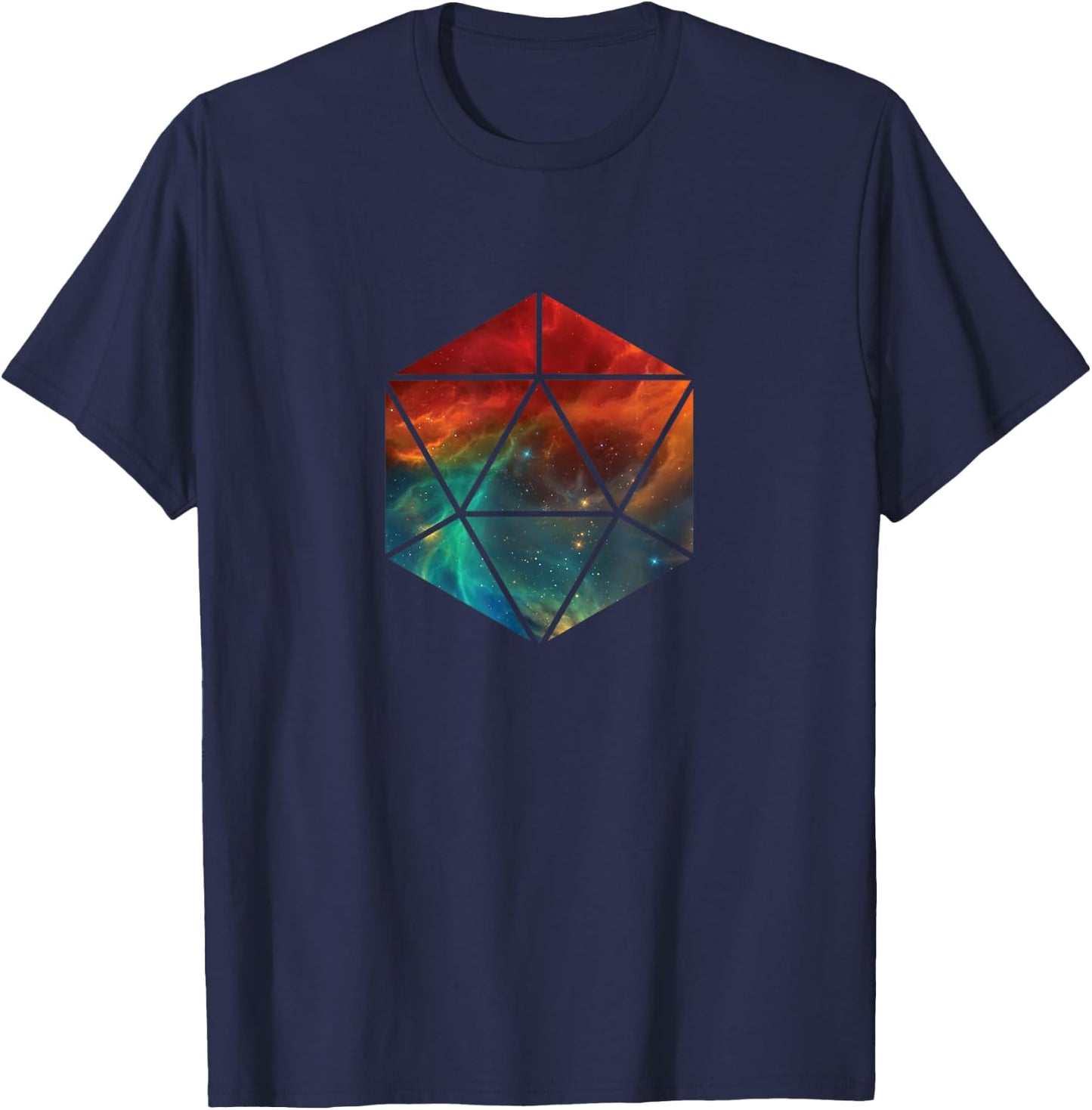 20 Sided Polygon Icosahedron Sacred Geometry T Shirt T-Shirt - T-Shirt | Navy