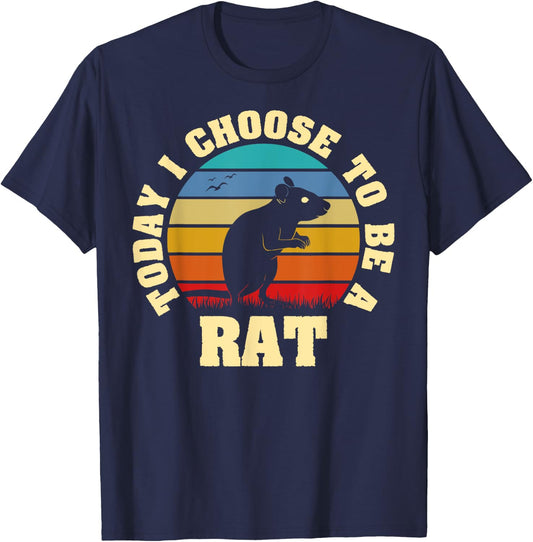 I like Rat Funny vintage lover Today I choose to be Rat T-Shirt - T-Shirt | Navy