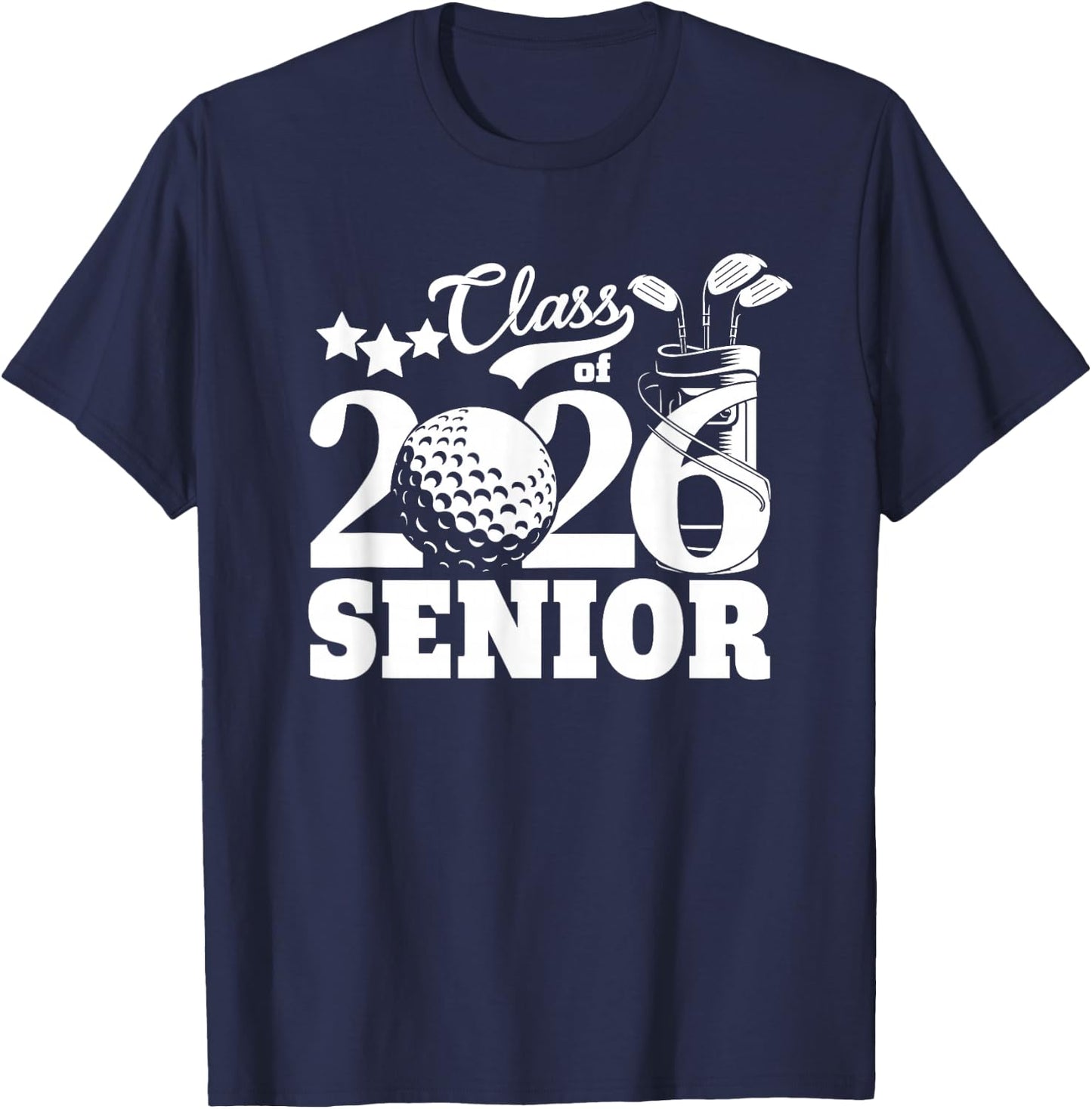 Class of 2026 Graduation Senior Golfer Golf Player Grad 2026 T-Shirt - T-Shirt | Navy