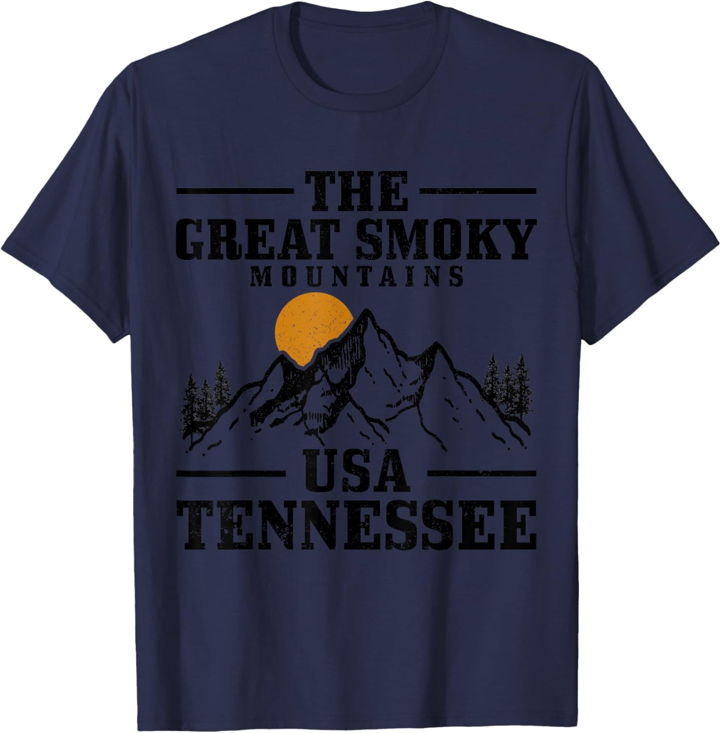 Great Smoky Mountains Tennessee Hiking TN Vintage T-Shirt - T-Shirt | Navy