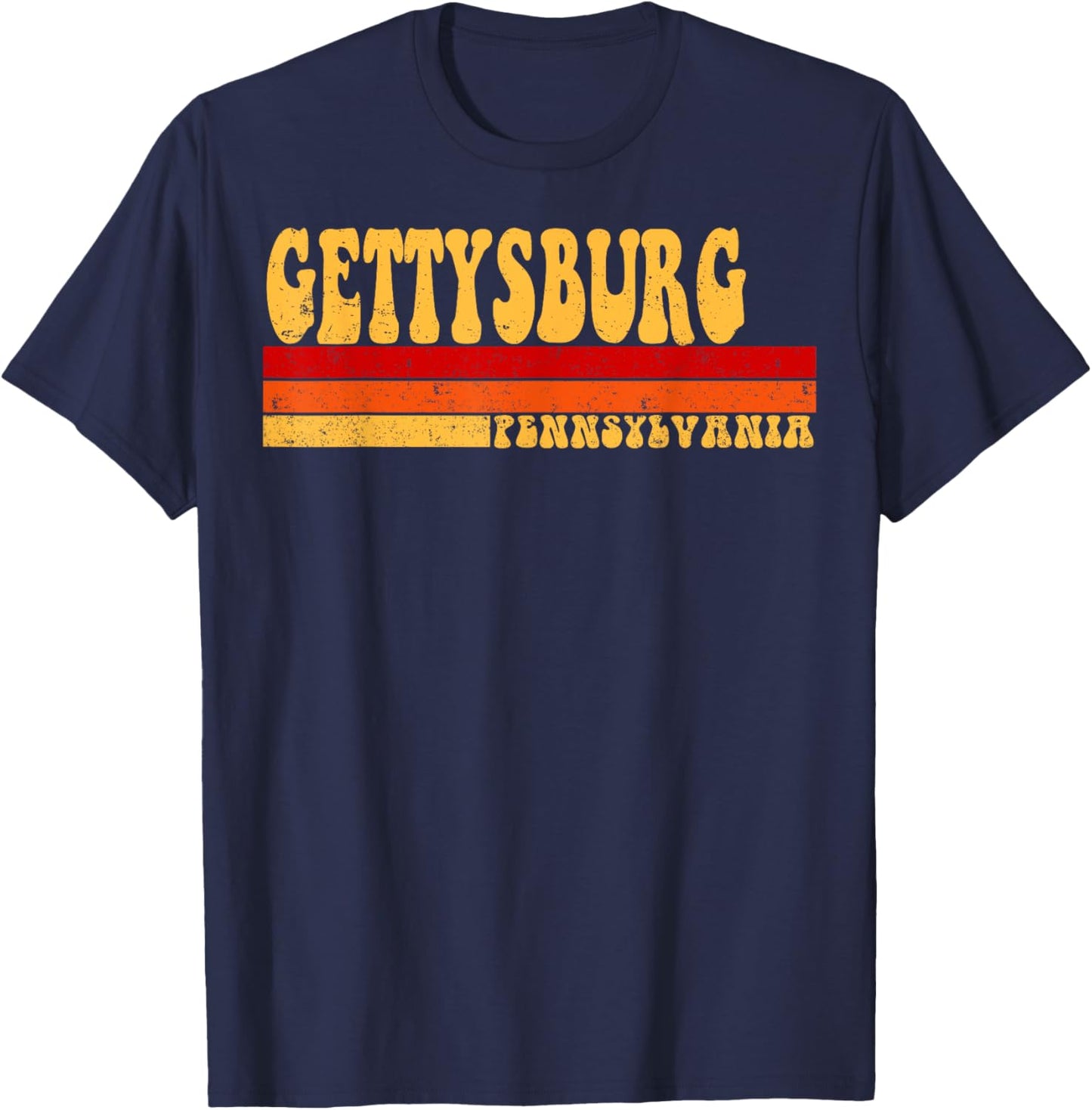 GETTYSBURG Pennsylvania City Vintage Roots Retro 70s 80s T-Shirt - T-Shirt | Navy