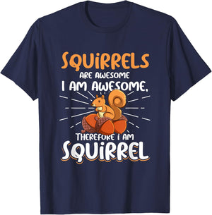 Squirrel Animals Pet - Squirrels are Awesome T-Shirt - T-Shirt | Navy