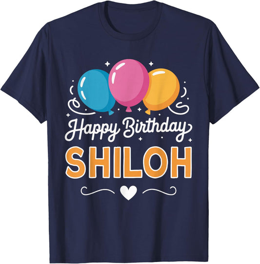 Happy Birthday Shiloh T-Shirt - T-Shirt | Navy