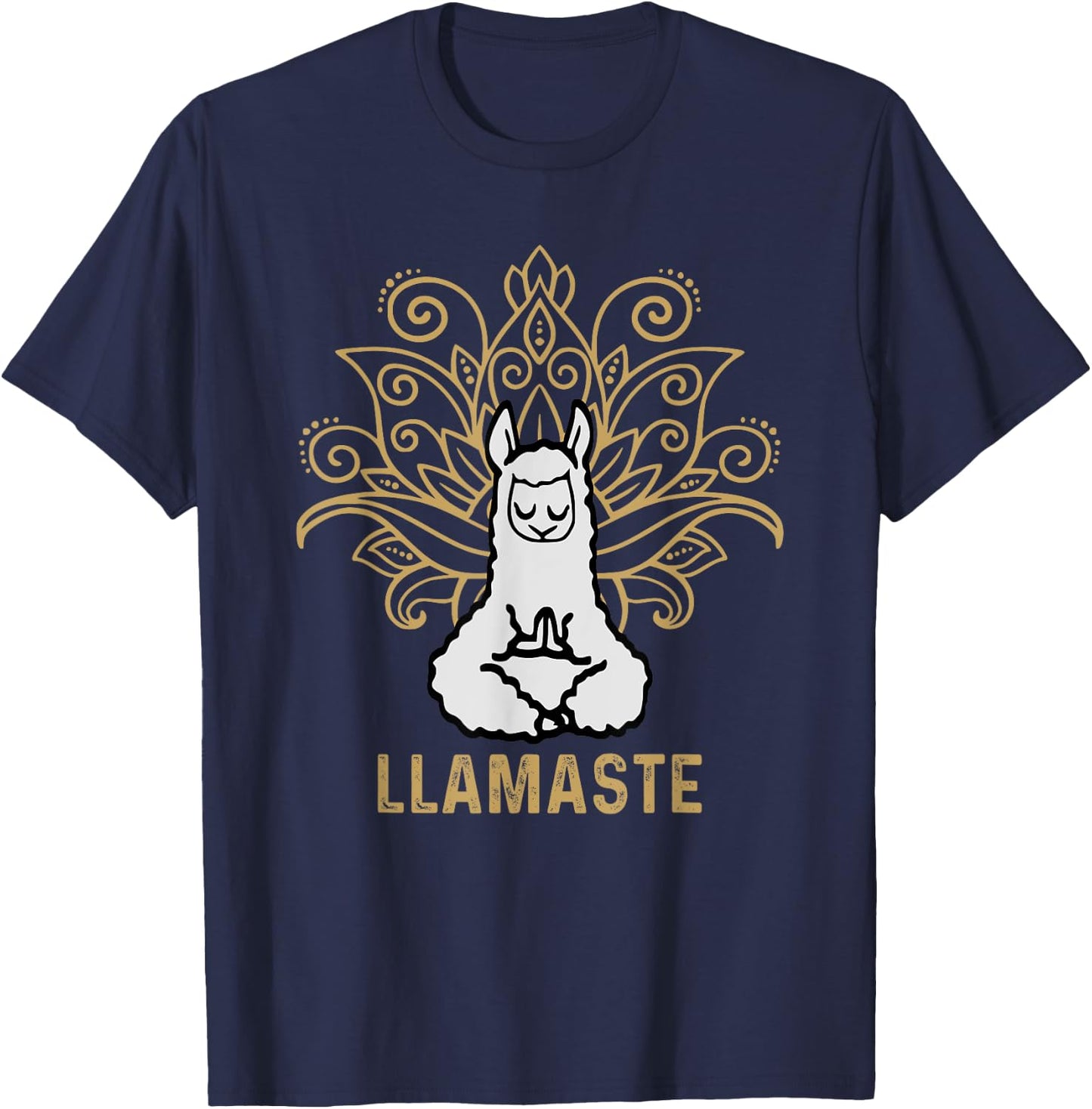 Llamaste Yoga Gift Women Kids Lover Llama Yoga T-Shirt - T-Shirt | Navy