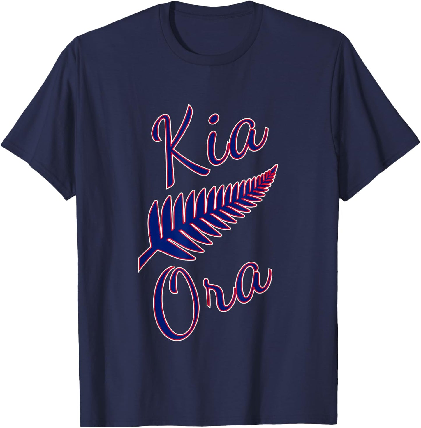 Kia Ora Maori Greeting New Zealand Pride Silver Fern Travel T-Shirt - T-Shirt | Navy