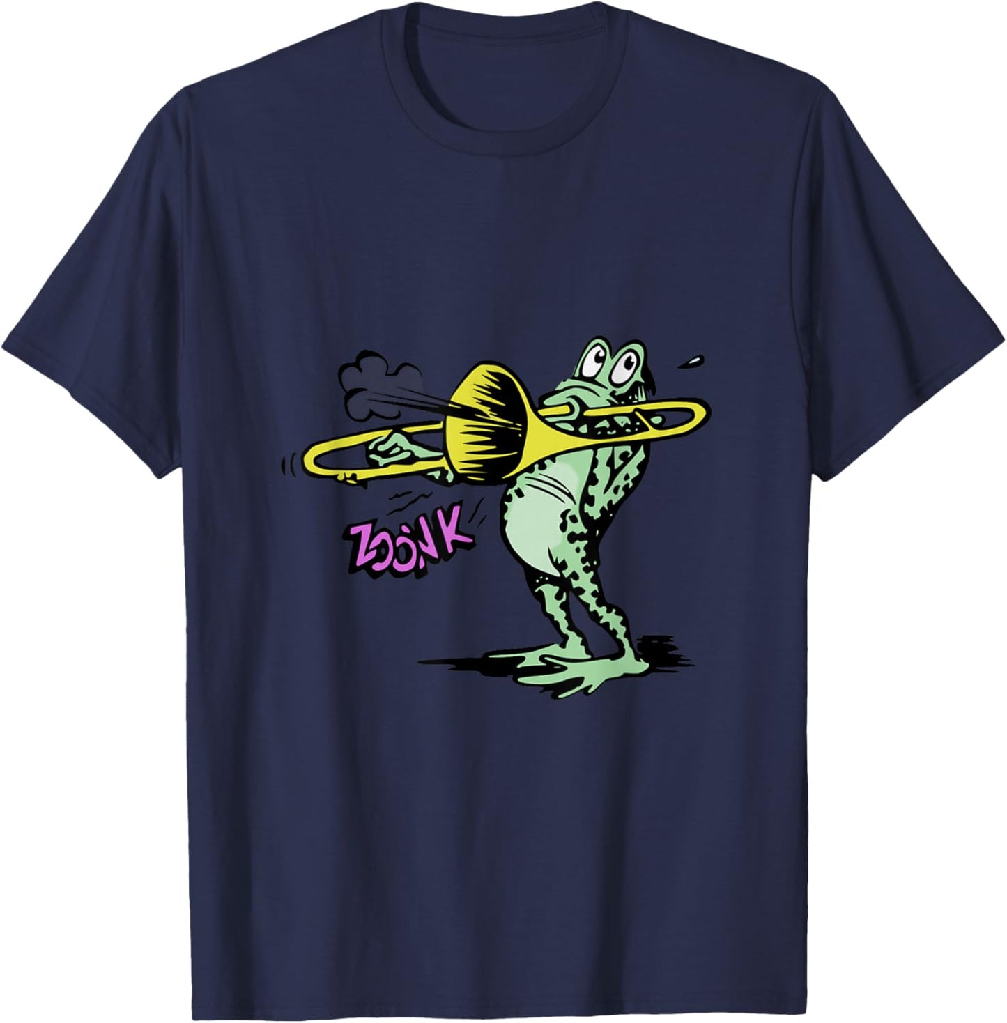 Frog Playing Trombone T-Shirt - T-Shirt | Navy