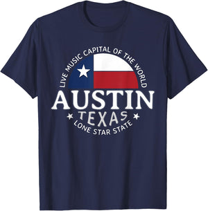 Austin Texas The Live Music Capital of the World Souvenir T-Shirt - T-Shirt | Navy