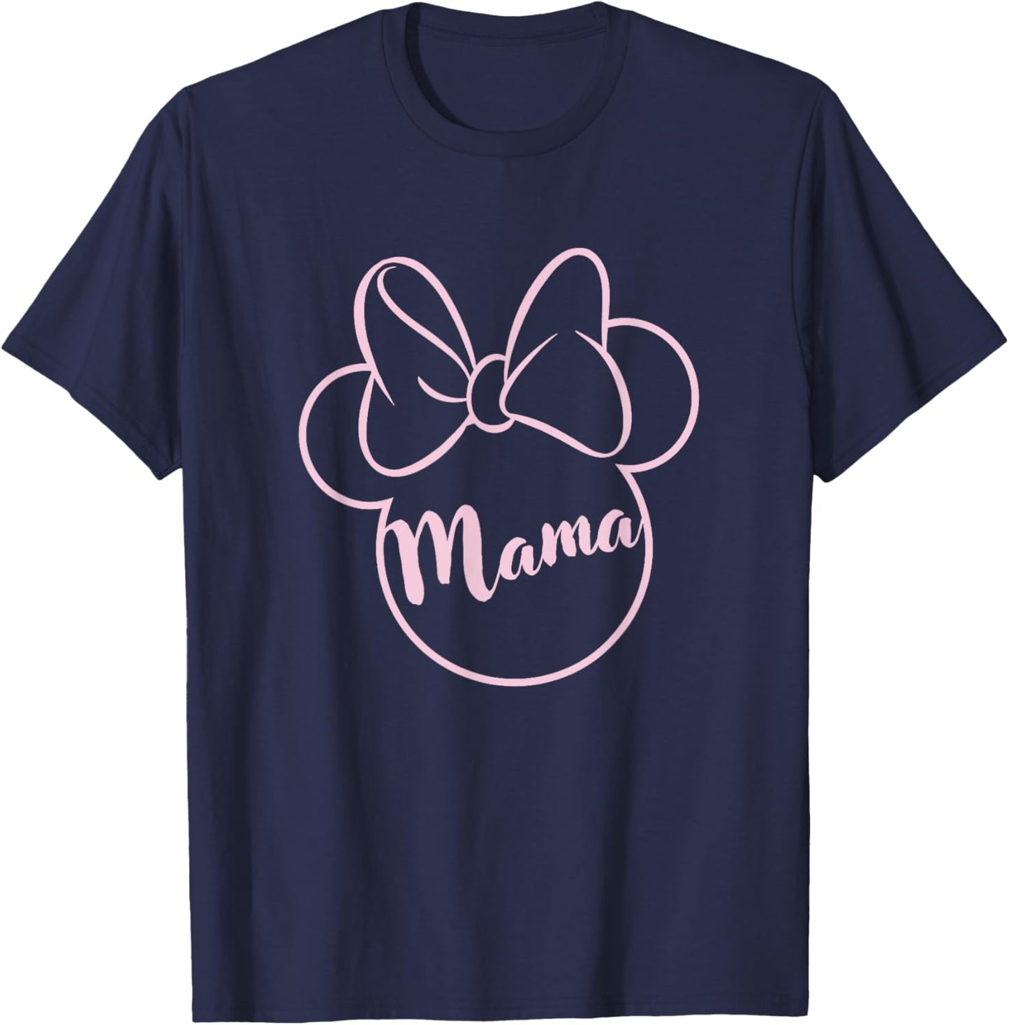 Disney Mickey and Friends Minnie Mouse Mama Pink Bow Ears T-Shirt - T-Shirt | Navy