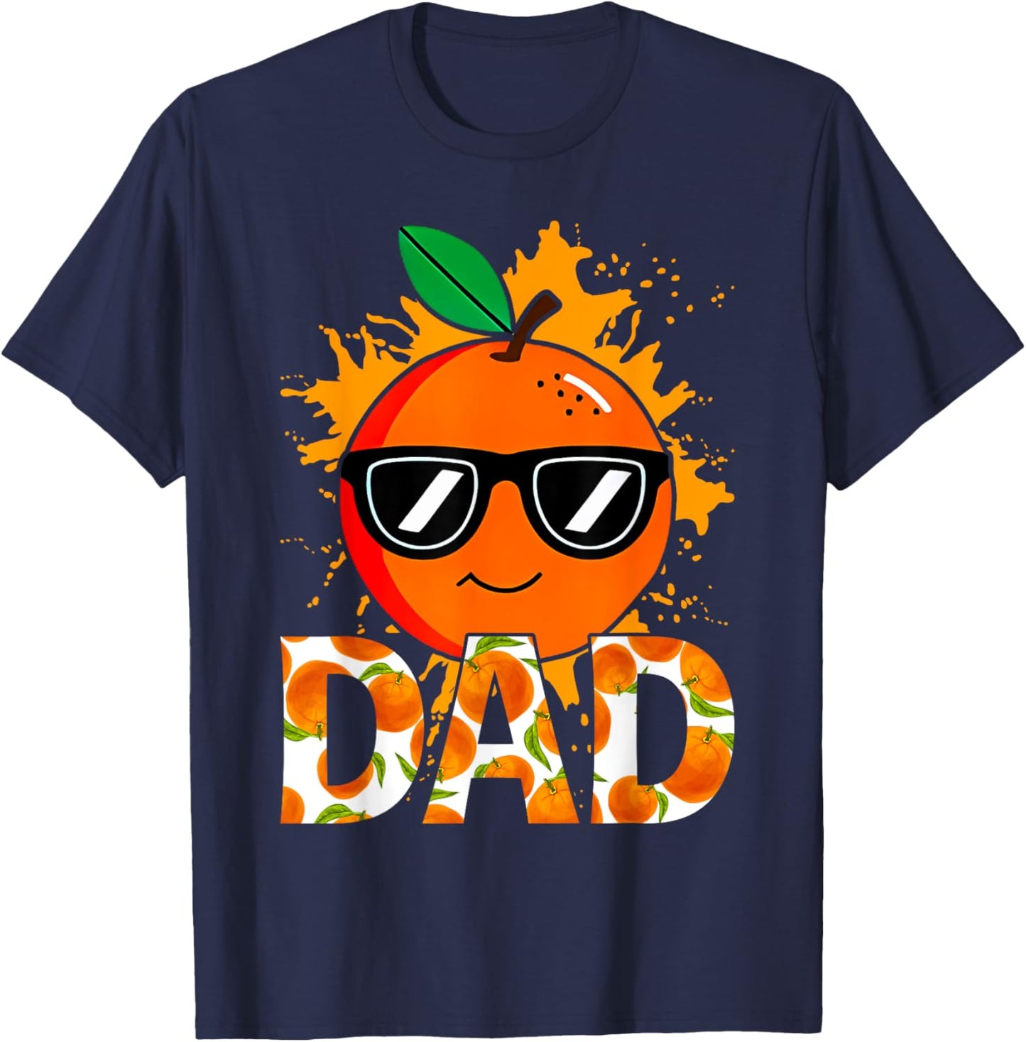 Dad of The Little Cutie Baby Shower Orange 1st Birthday T-Shirt - T-Shirt | Navy
