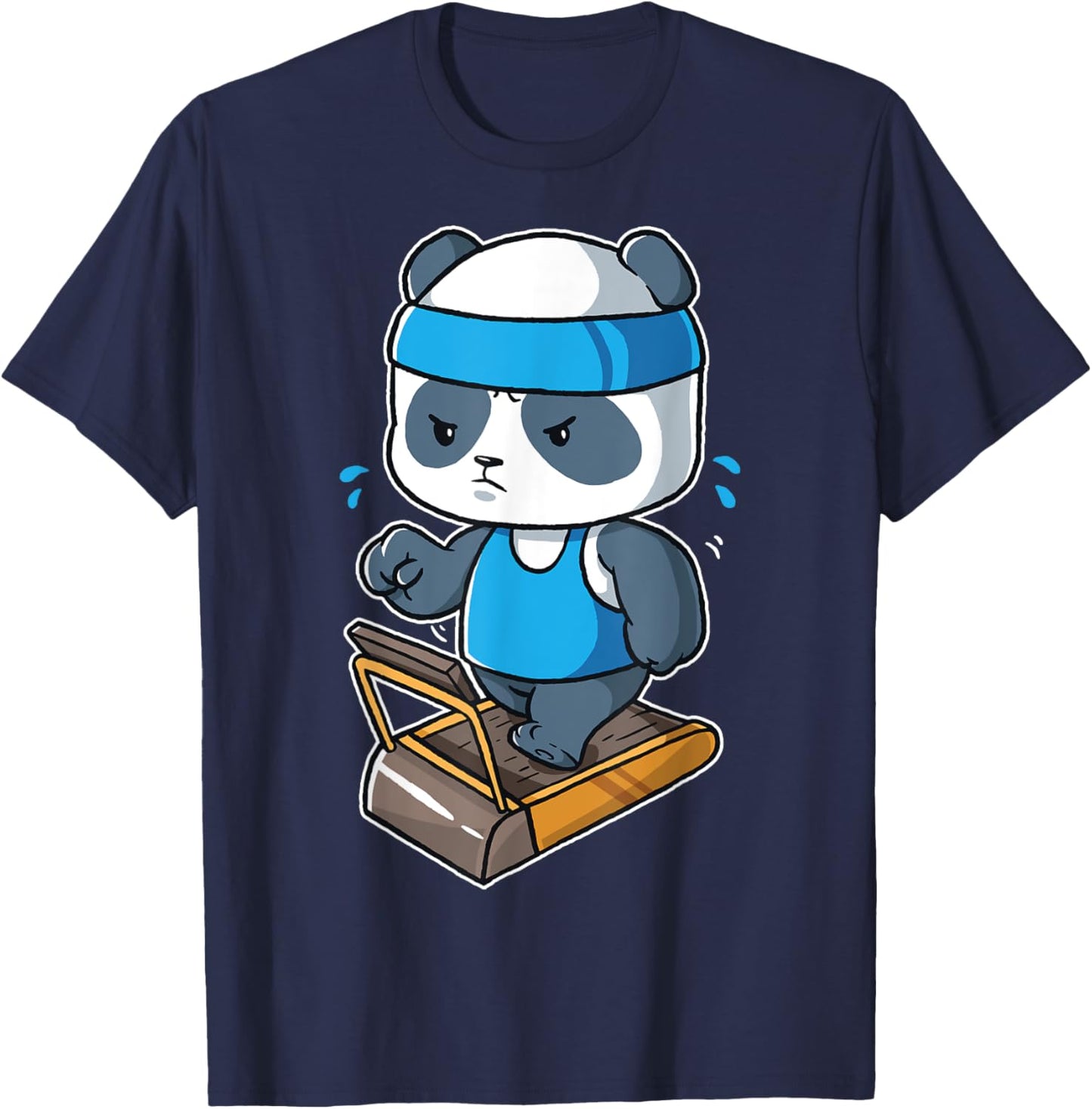 Panda Bear Body Builder Fitness Gym Workout Training Cardio T-Shirt - T-Shirt | Navy