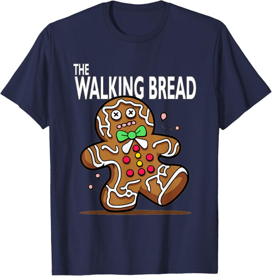 Zombie Gingerbread The Walking Bread Halloween Funny T-Shirt - T-Shirt | Navy