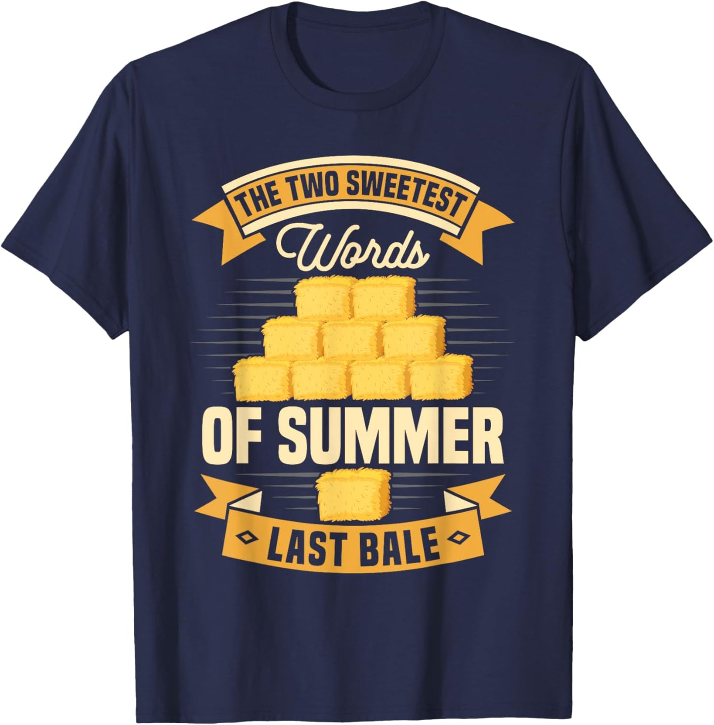 Hay Bale Farming Tractor Driver Hay Baling Hay Bale Farmer T-Shirt - T-Shirt | Navy