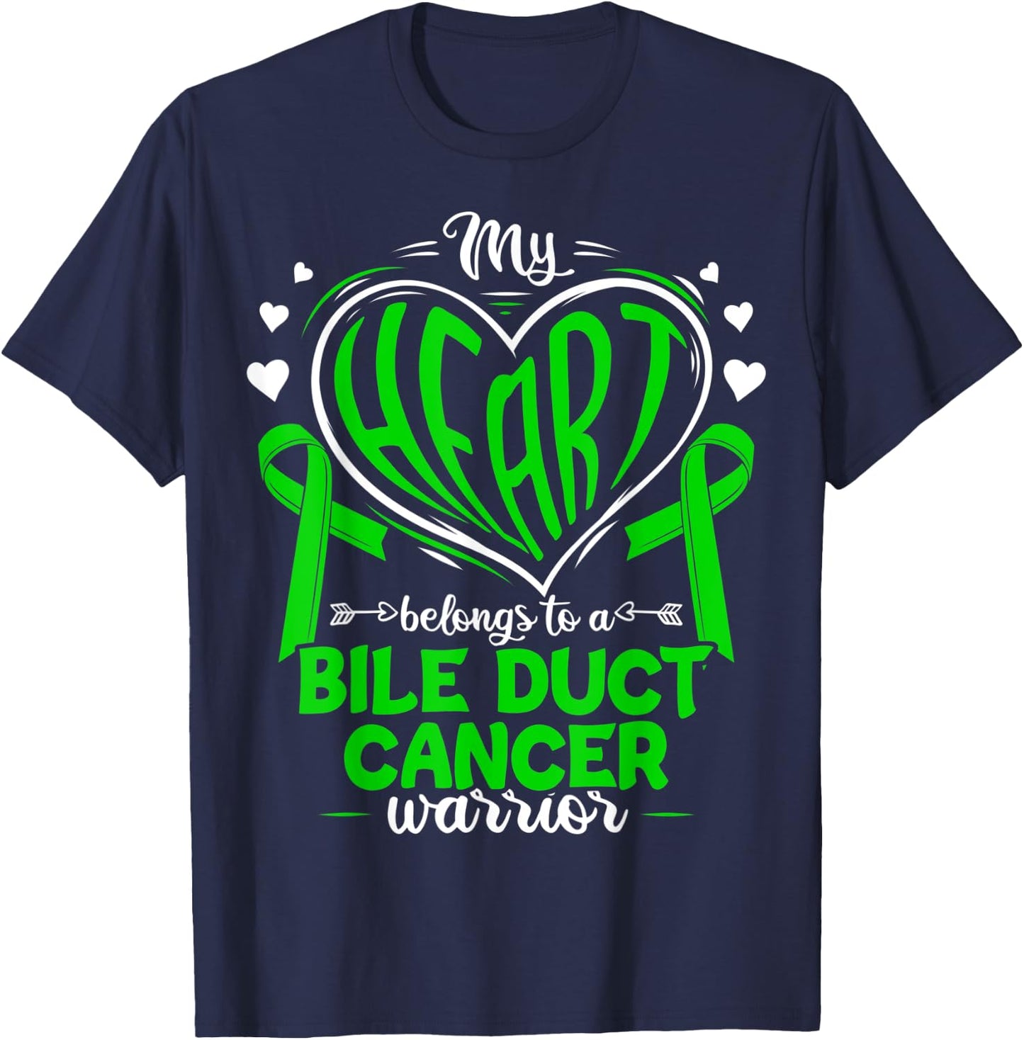 Cholangiocarcinoma Bile Duct Cancer Awareness T-Shirt - T-Shirt | Navy