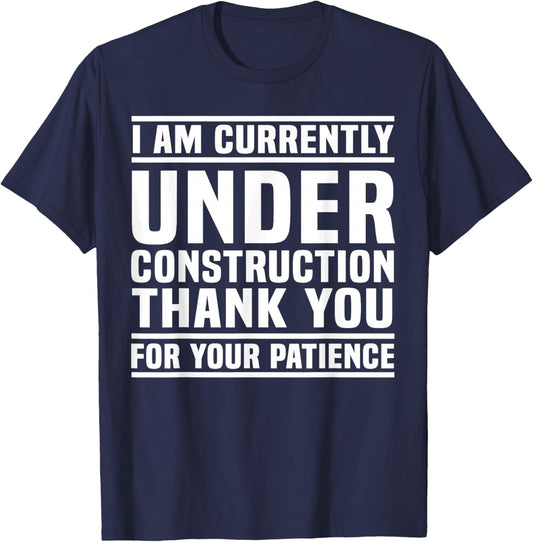 Under Construction Post Surgery Gag Get Well Soon T-Shirt - T-Shirt | Navy