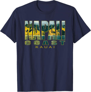 Na Pali Coast Kauai Hawaii Island NaPali Cliffs Garden Isle T-Shirt - T-Shirt | Navy