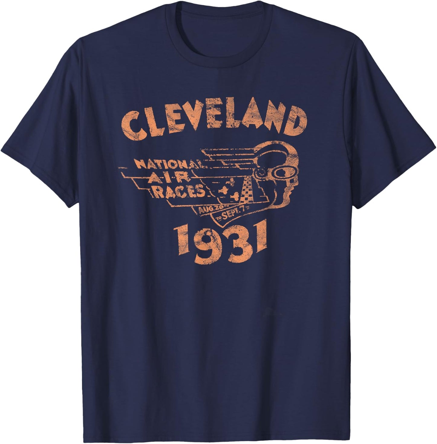 Cleveland National Air Race 1931 Air Racing Series Vintage T-Shirt - T-Shirt | Navy