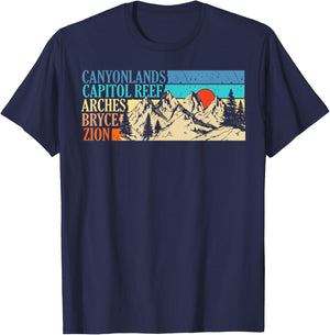 Vintage Utah Souvenir Big 5 Utah Mighty Five National Park T-Shirt - T-Shirt | Navy