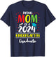 Funny Proud Mom of a Class of 2024 Kindergarten Graduate T-Shirt - T-Shirt | Navy