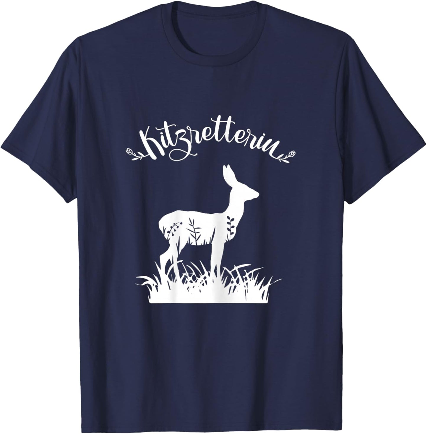 Reh Damen Rehkitz Retten Rettung Kitzretterin Jagd Jägerin T-Shirt - T-Shirt | Navy