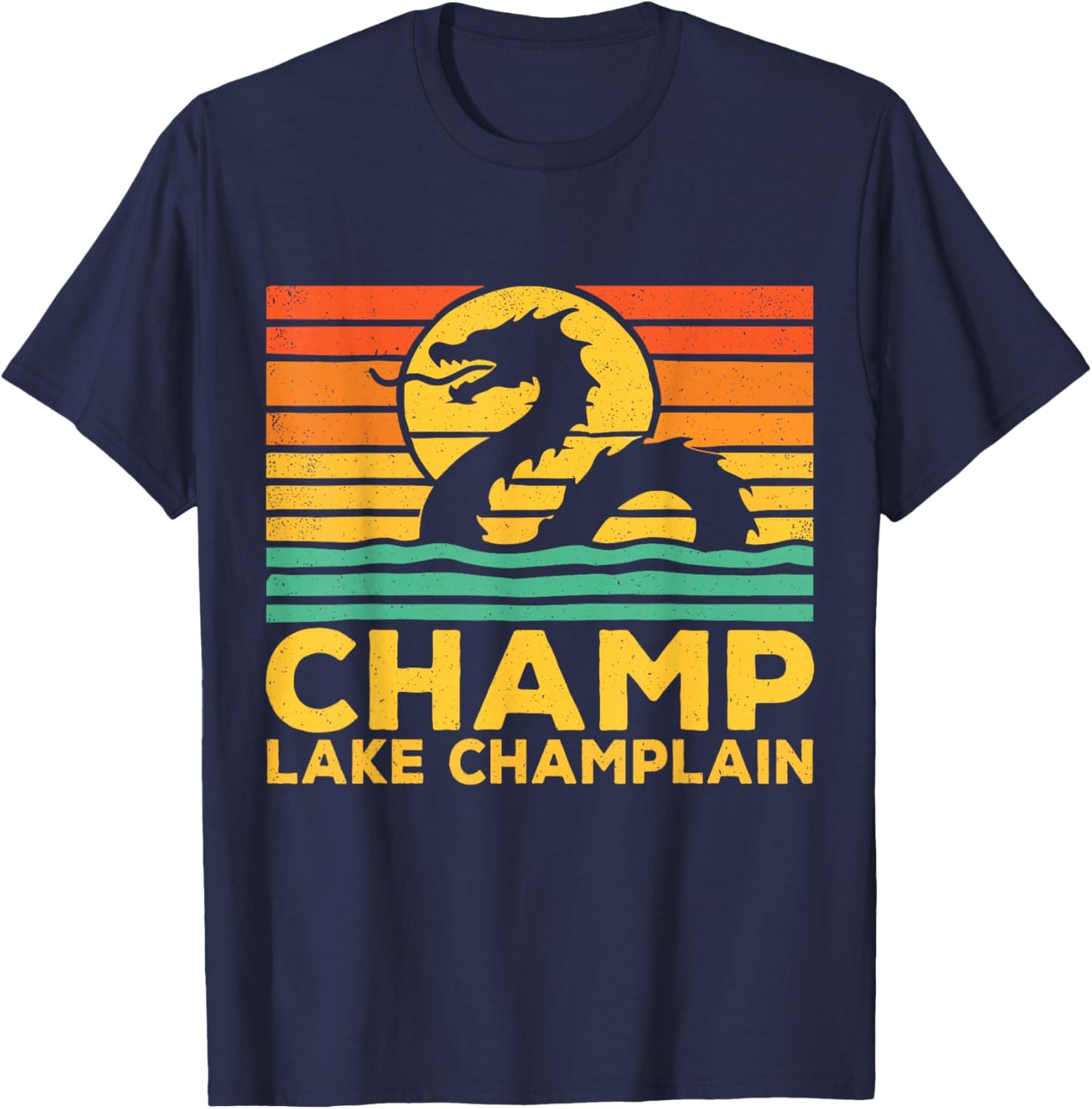 Champ Lake Champlain Monster American Folklore T-Shirt - T-Shirt | Navy