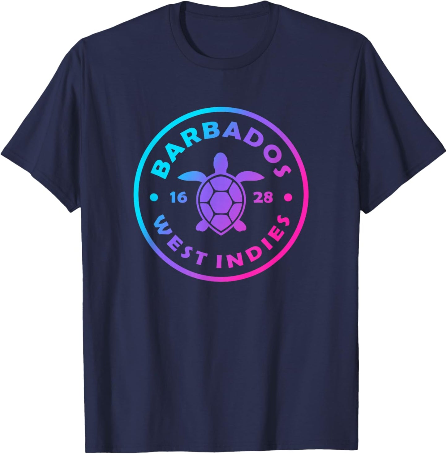 Barbados Sea Turtle Tie Dye Beach Vacation T-Shirt - T-Shirt | Navy