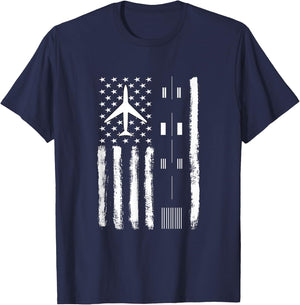 Air Traffic Controller USA Flag - ATC Outfit Controller Gift T-Shirt - T-Shirt | Navy