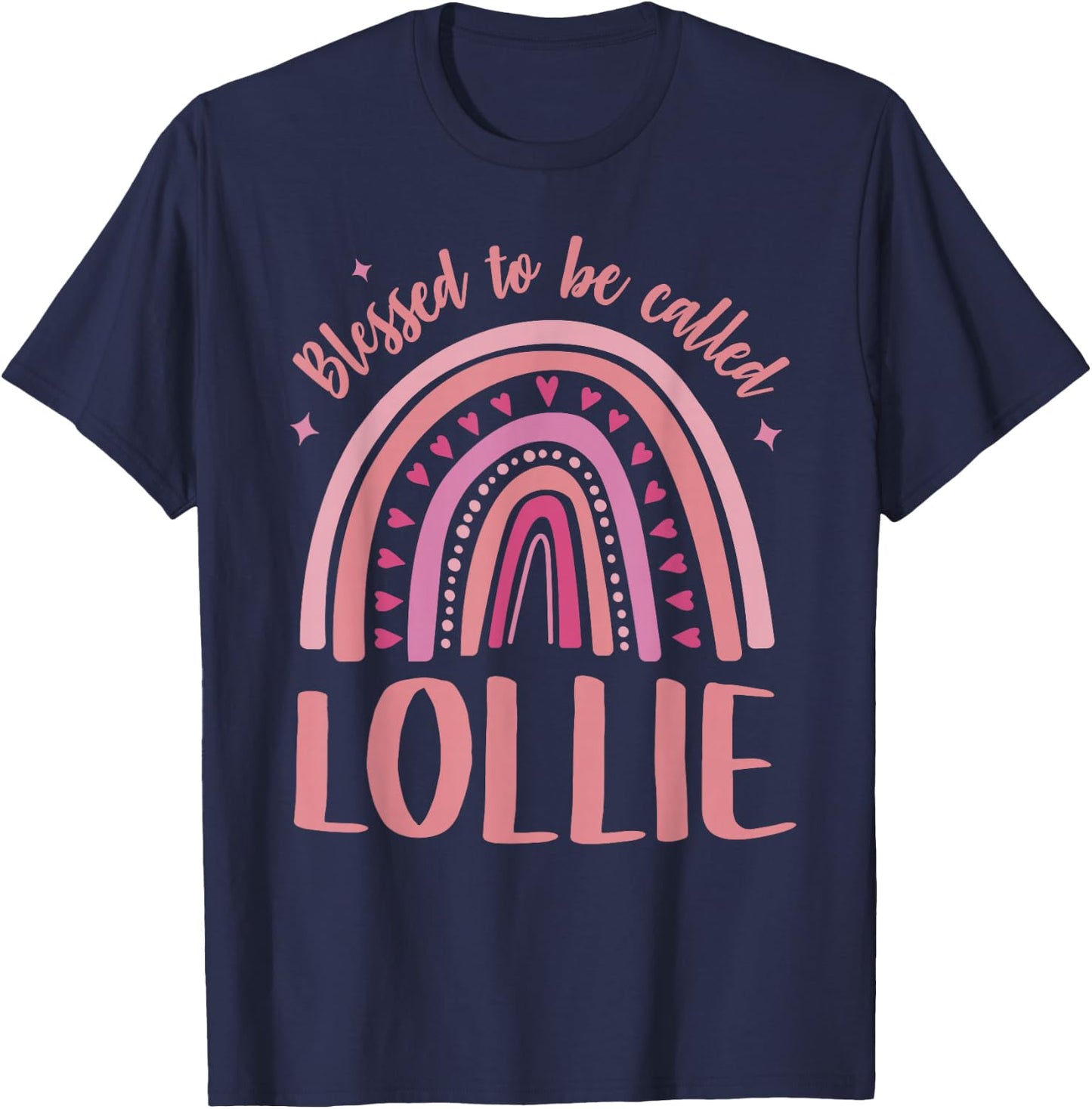 Lollie for Grandma Women Mothers Day Blessed Lollie T-Shirt - T-Shirt | Navy
