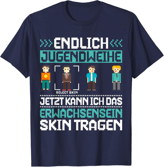 Endlich Jugendweihe Erwachsenwerden T-Shirt - T-Shirt | Navy