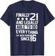 21 Years Old - 21st Birthday T-Shirt - T-Shirt | Navy