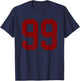 Distressed Maroon Number 99 Jersey Player Uniform #99 T-Shirt - T-Shirt | Navy