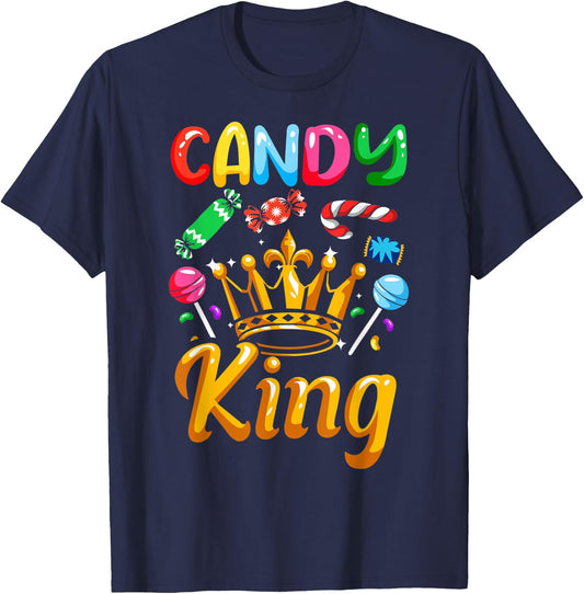 Candy Addict Candy King Halloween Candy Lollipop Sweets T-Shirt - T-Shirt | Navy