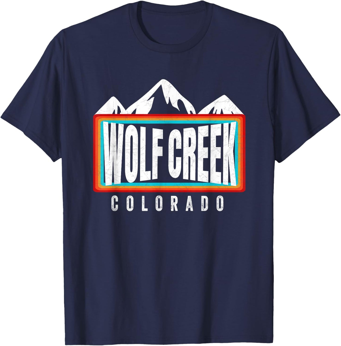 Throwback Wolf Creek Ski CO Winter Gear Colorado Snowboard T-Shirt - T-Shirt | Navy