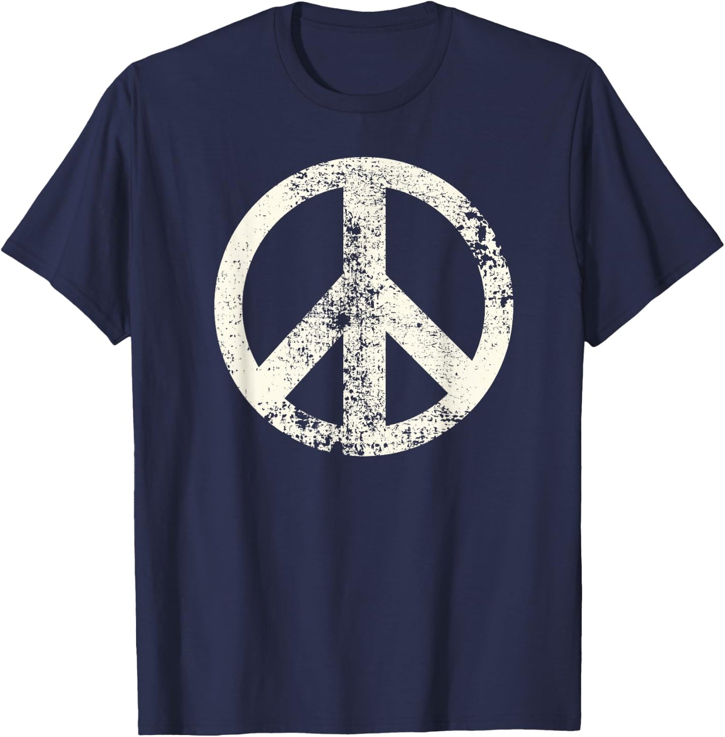 Peace Sign Bright Colorful Flowers 60's 70's Hippie Costume T-Shirt - T-Shirt | Navy
