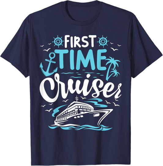 First Time Cruiser First Cruise Ship Vacation Trip 2024 T-Shirt - T-Shirt | Navy