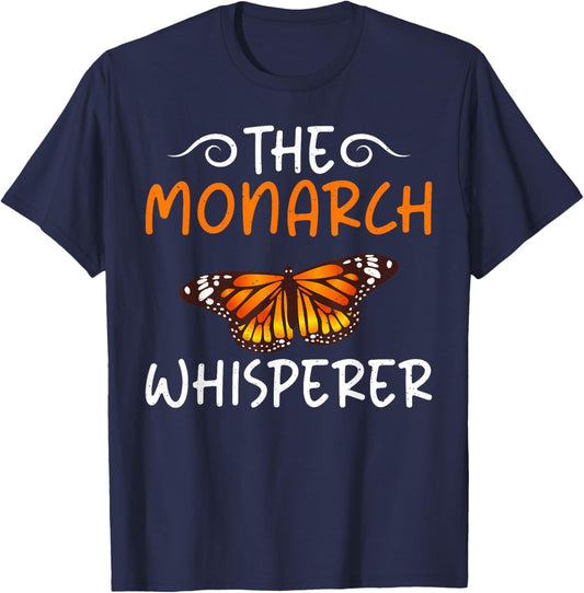 The Monarch Whisperer Butterfly T-Shirt - T-Shirt | Navy