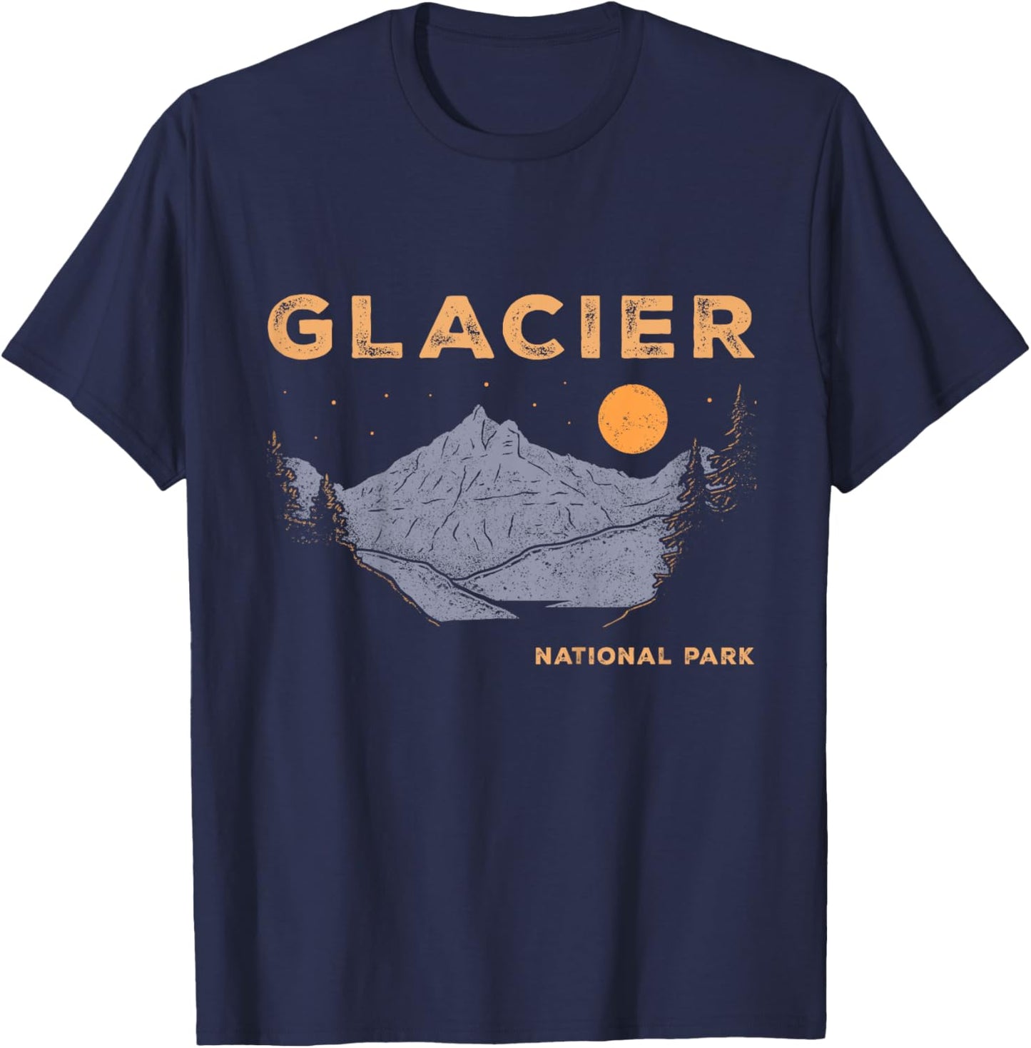 Retro Glacier National Park Souvenir Montana Boys Girls Kids T-Shirt - T-Shirt | Navy