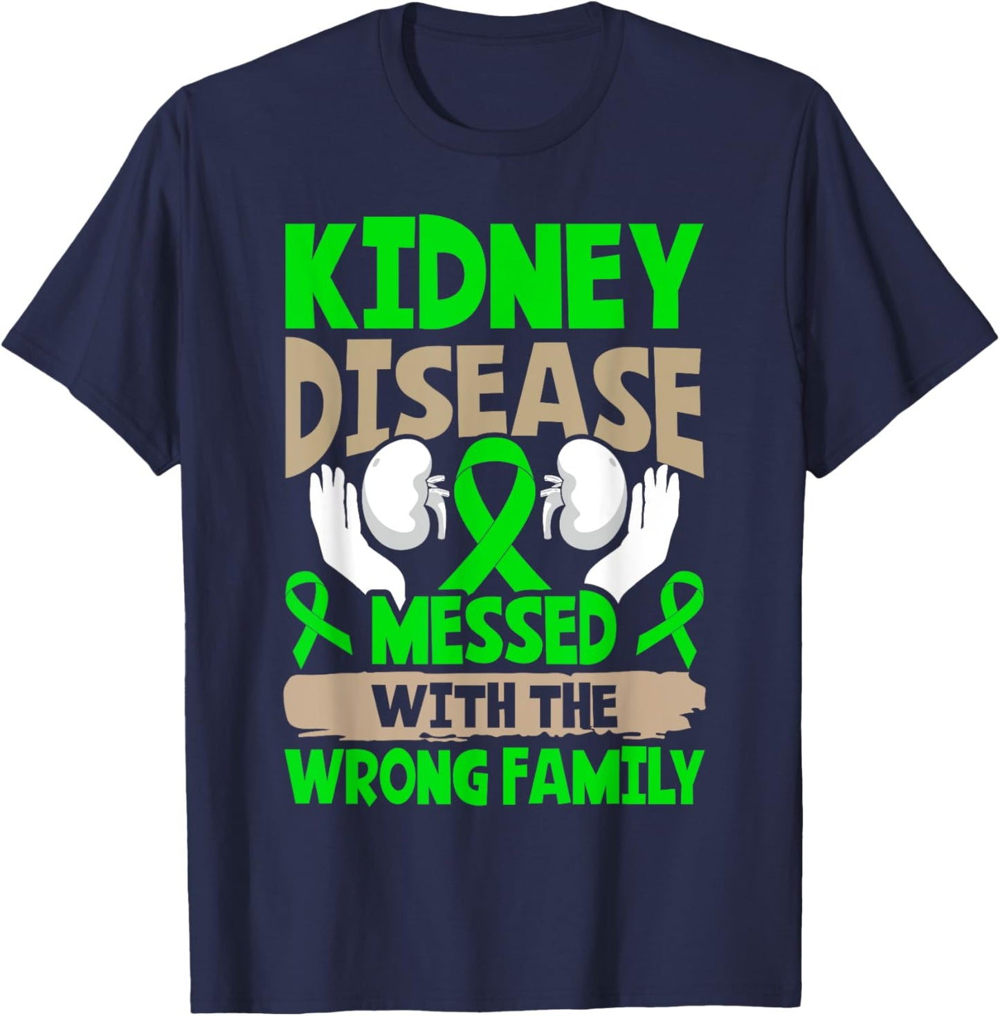 Kidney Disease Awareness T-Shirt - T-Shirt | Navy