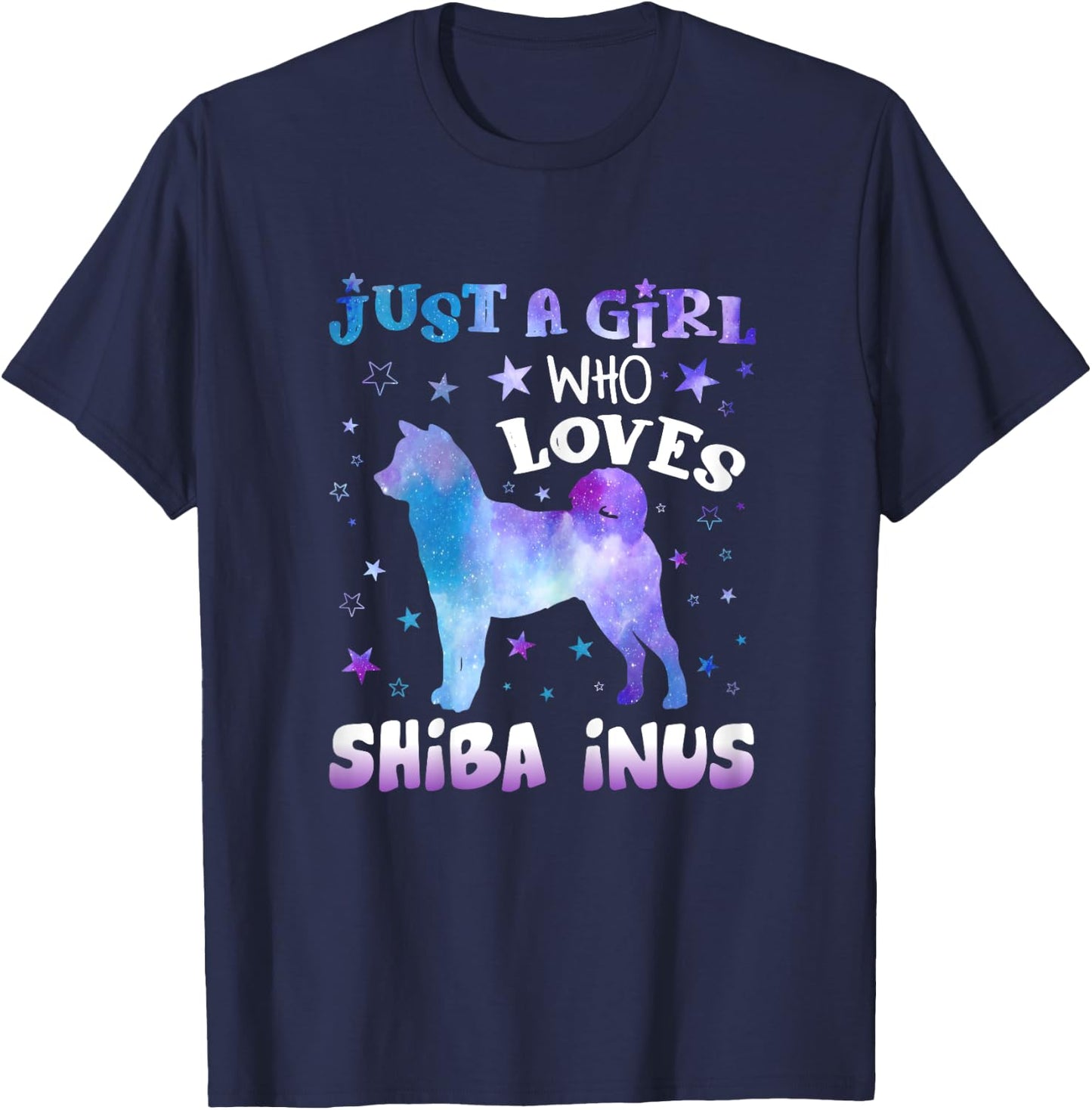 Just A Girl Who Loves Shiba Inus Funny dog lovers gifts T-Shirt - T-Shirt | Navy