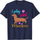 Funny I Play With Dachshund Weiner Dog Gift Doxie T-Shirt - T-Shirt | Navy