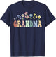 Grandma Gifts Women Wildflower Floral Design Grandma T-Shirt - T-Shirt | Navy