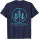 Burney Falls California USA Flag Vintage Cali Tree Shasta Ca T-Shirt - T-Shirt | Navy