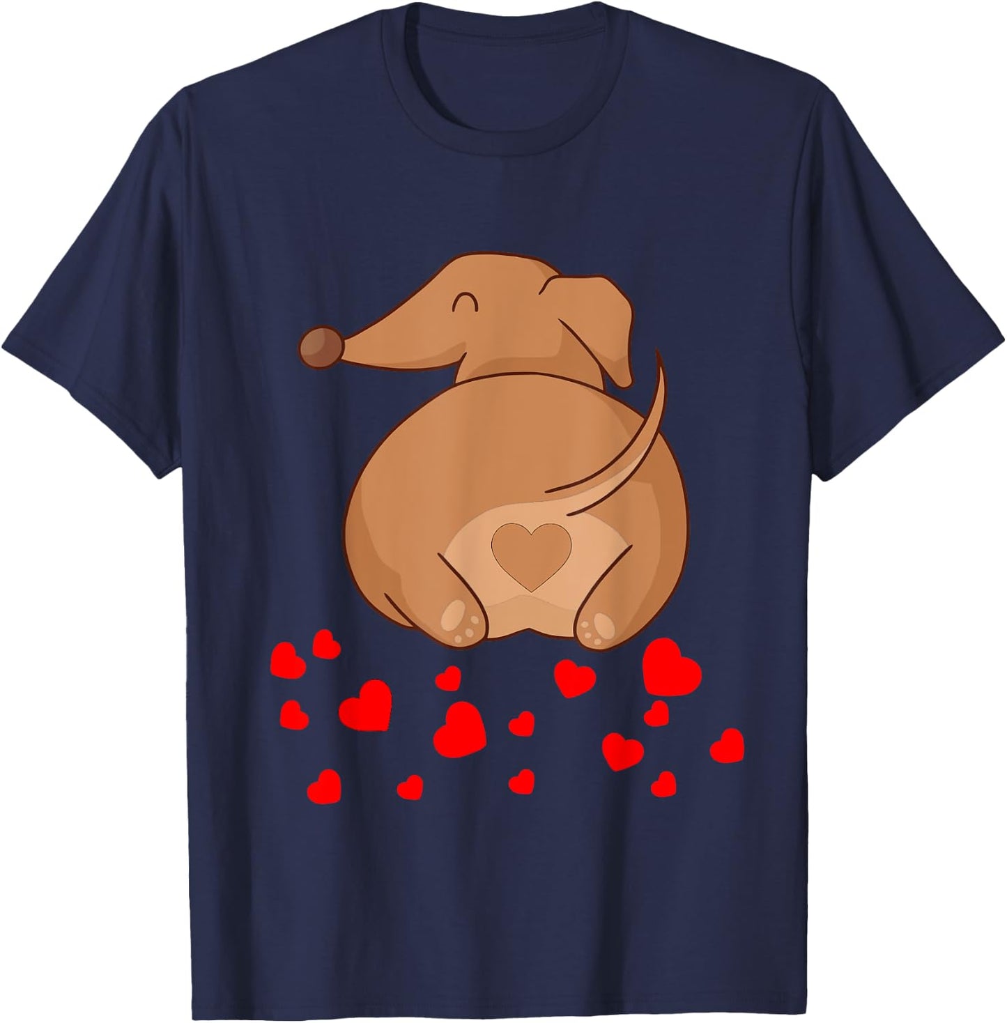 Dachshund Weenie Dog Lover Valentines Day T-Shirt - T-Shirt | Navy