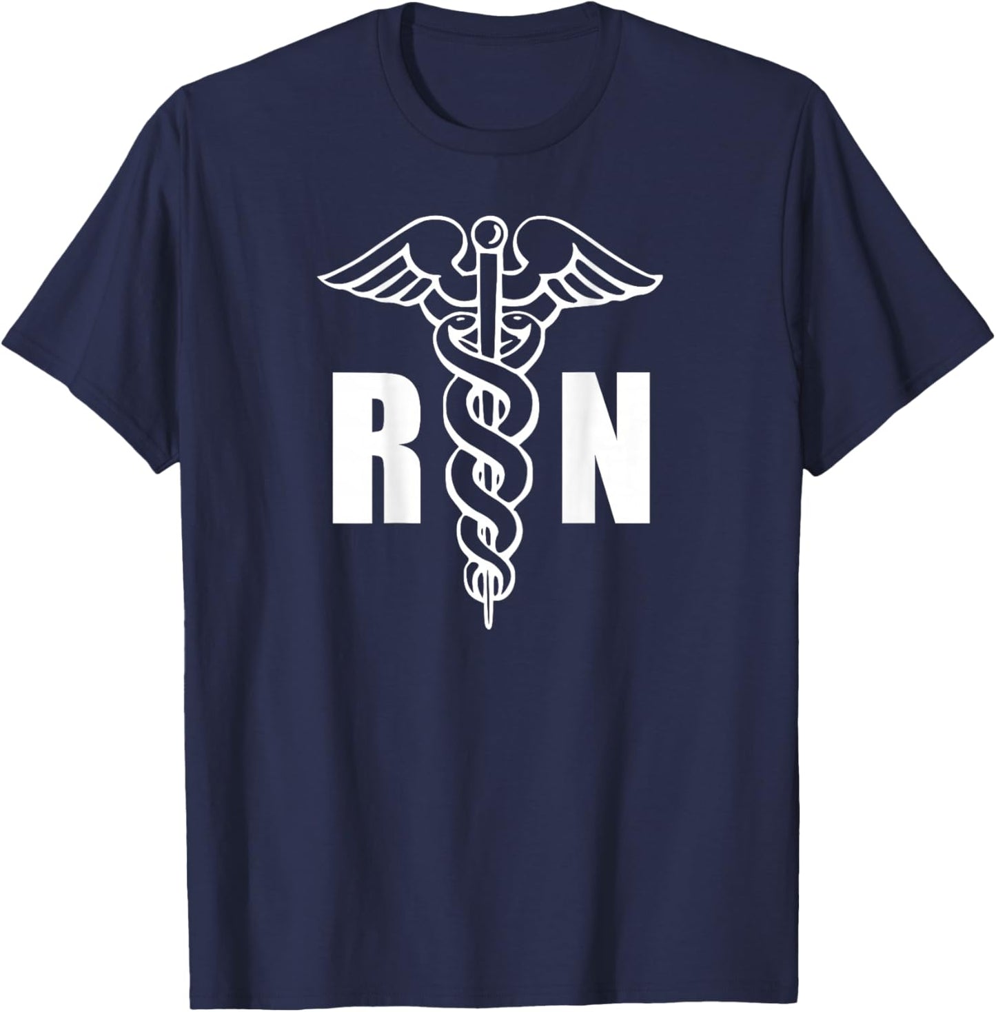 Nurse RN Caduceus Medical Symbol Nursing (Back Design) T-Shirt - T-Shirt | Navy