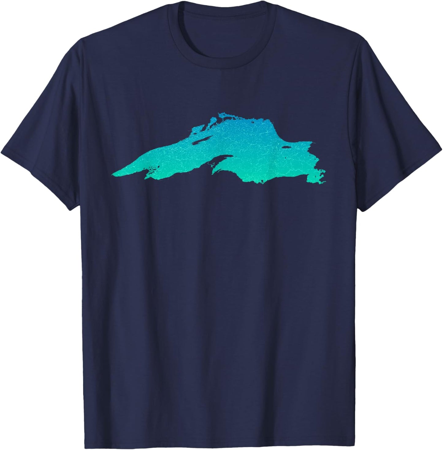 Lake Superior Blue Green Water Ombre T-Shirt - T-Shirt | Navy