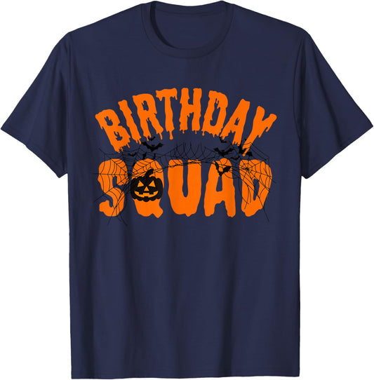 Birthday Squad Halloween Family Matching B-Day Kids Boy Girl T-Shirt - T-Shirt | Navy