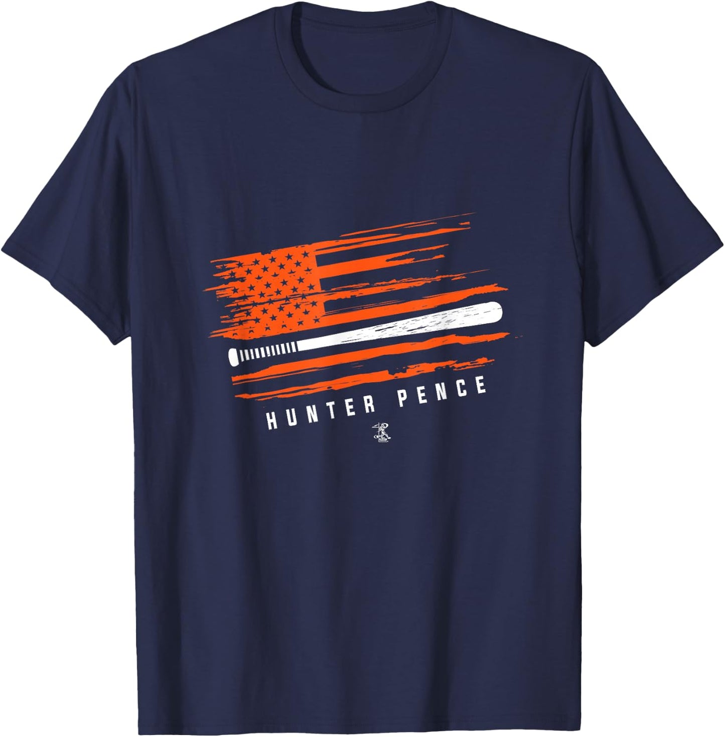 Hunter Pence Baseball Flag Graphic - Apparel T-Shirt - T-Shirt | Navy