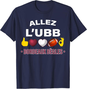 Rugby Gift Supporter Bordeaux UBB , Black, S T-Shirt - T-Shirt | Navy