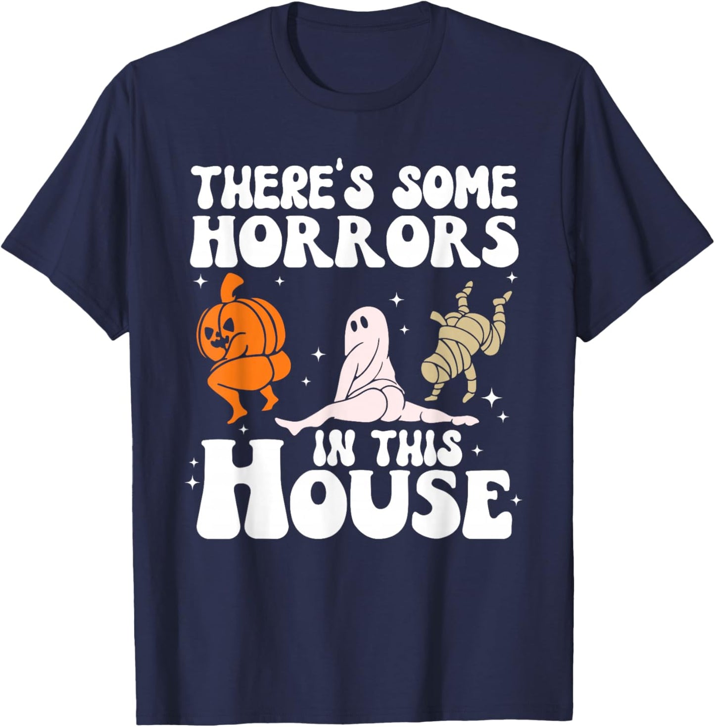 Pumpkin There's Some Horrors In This House Halloween Costume T-Shirt - T-Shirt | Navy