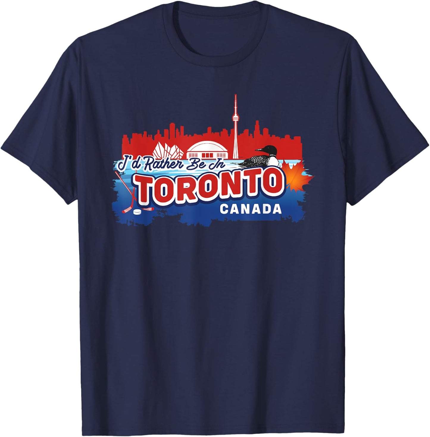I'd Rather Be In Toronto Canada Vintage Souvenir T-Shirt - T-Shirt | Navy