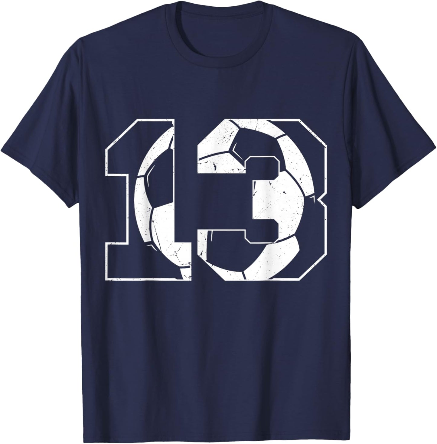 13th Birthday Boy Soccer Player Football 13 Years Old T-Shirt - T-Shirt | Navy
